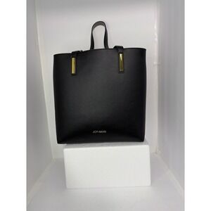 Joy & Iman Black Tote Bag with Organizer Insert / Tassel Pouch Set Gold Hardware